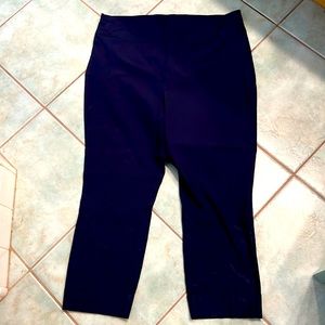 Navy blue crop pull on dress pants